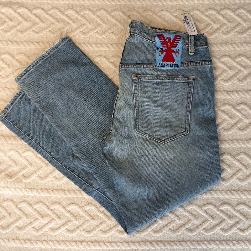 NWT Post LA ADAPTATION Boyish Crop Jeans Size 27 $495 Distressed Blue Denim